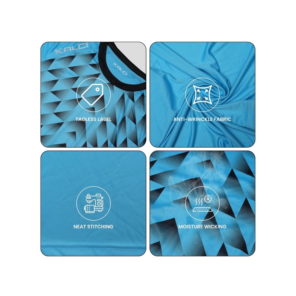 Blue Geometric goal keeper long sleeve jersey - Picture 4 of 16
